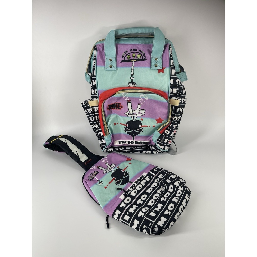 Weedhead‎ PNK I'm So Dope Diaper Bag Backpack & Sling Bag NWOT Rare Set